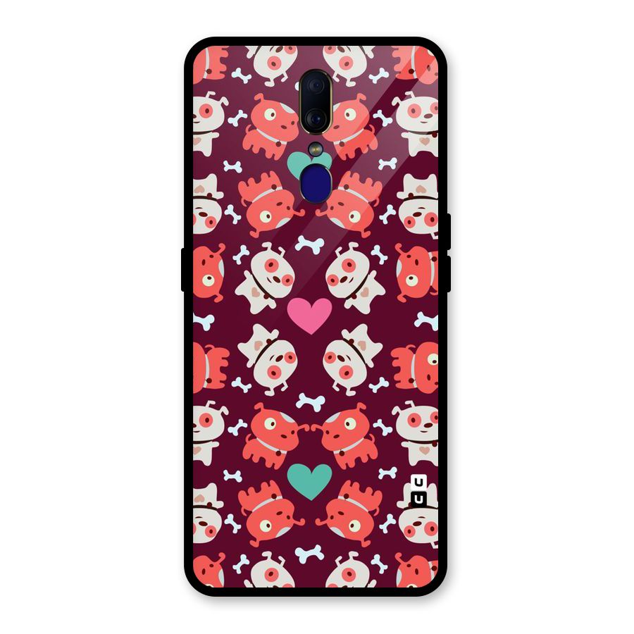 Cut Dog Design Glass Back Case for Oppo F11