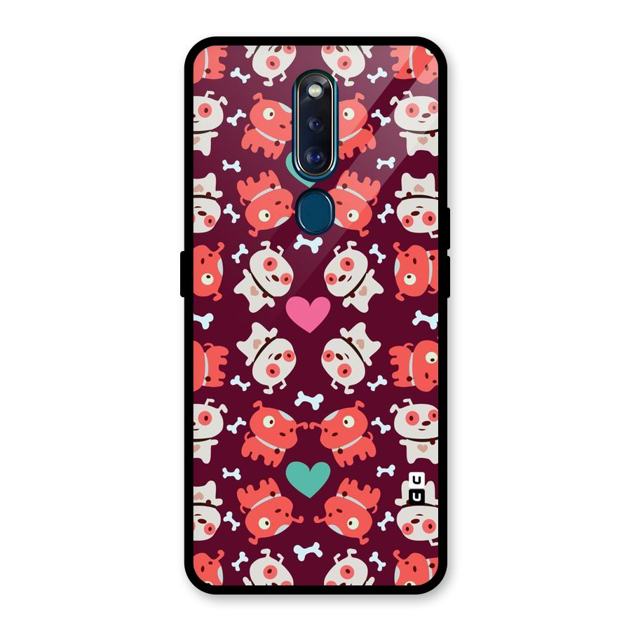 Cut Dog Design Glass Back Case for Oppo F11 Pro
