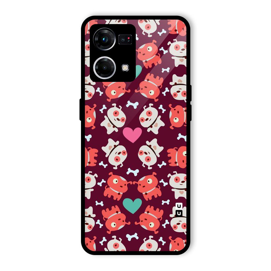 Cut Dog Design Glass Back Case for Oppo F21 Pro 5G