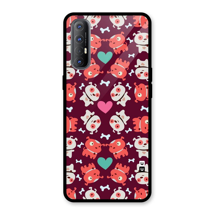 Cut Dog Design Glass Back Case for Oppo Reno3 Pro