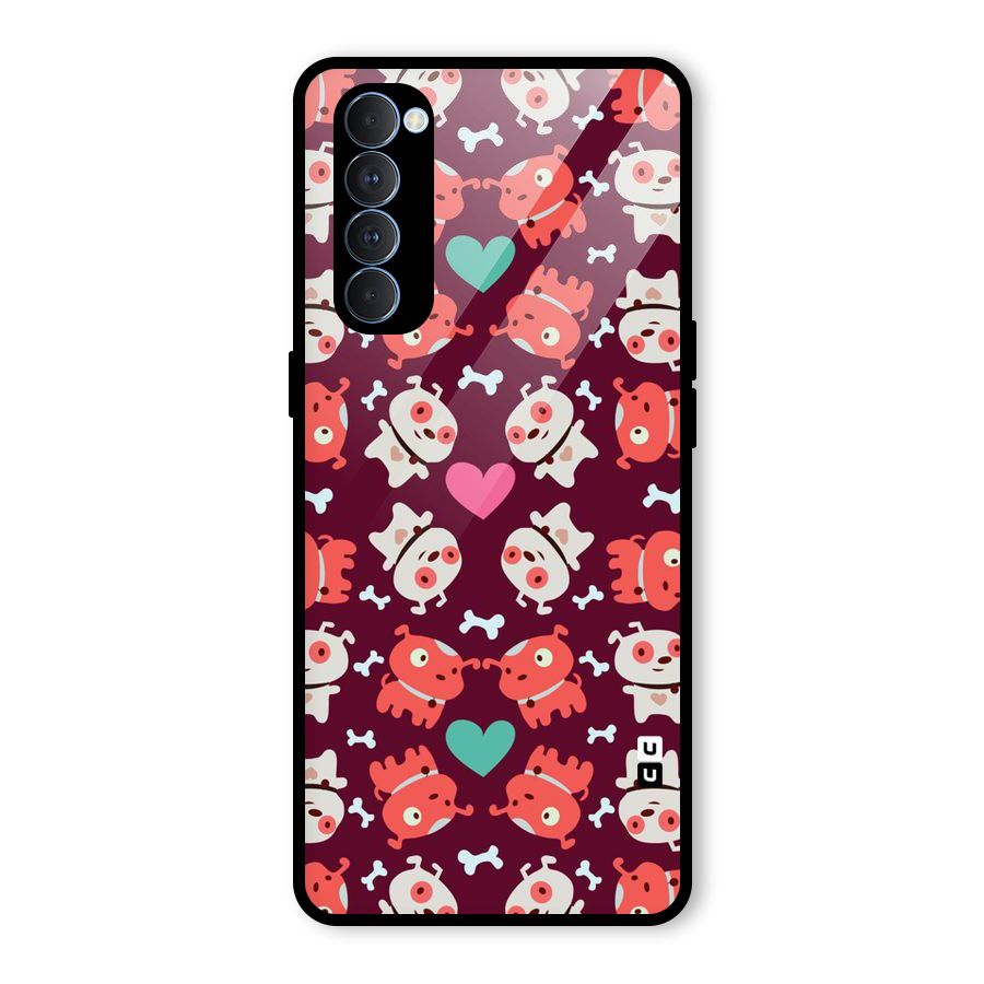 Cut Dog Design Glass Back Case for Oppo Reno4 Pro