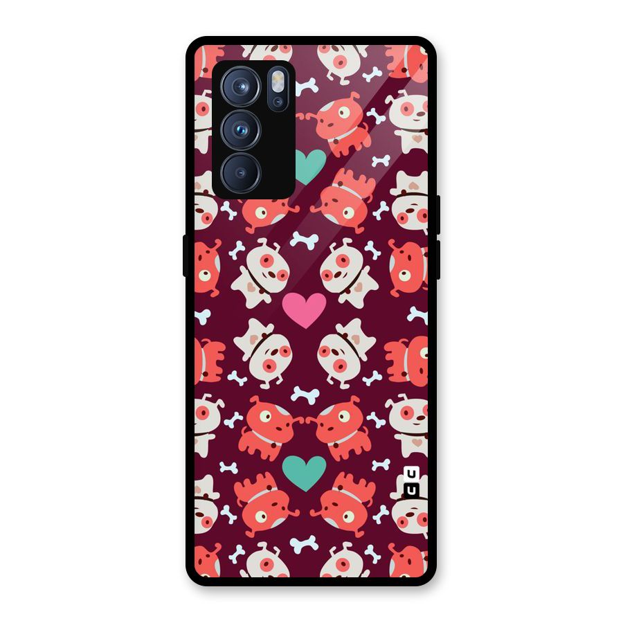 Cut Dog Design Glass Back Case for Oppo Reno6 Pro 5G