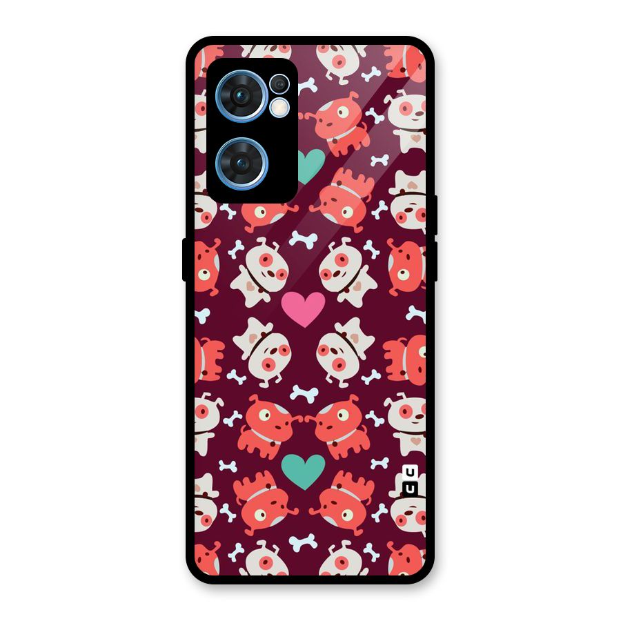 Cut Dog Design Glass Back Case for Oppo Reno7 5G