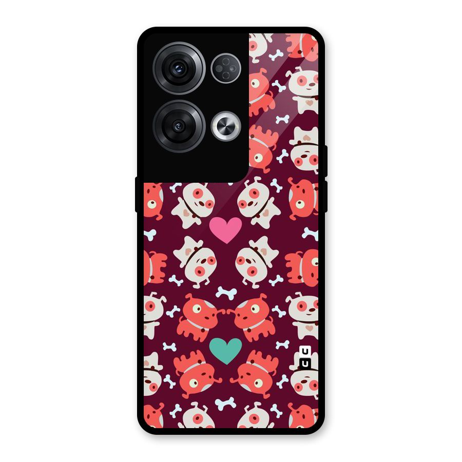 Cut Dog Design Glass Back Case for Oppo Reno8 Pro 5G
