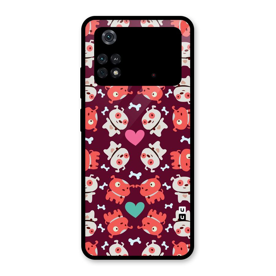 Cut Dog Design Glass Back Case for Poco M4 Pro 4G