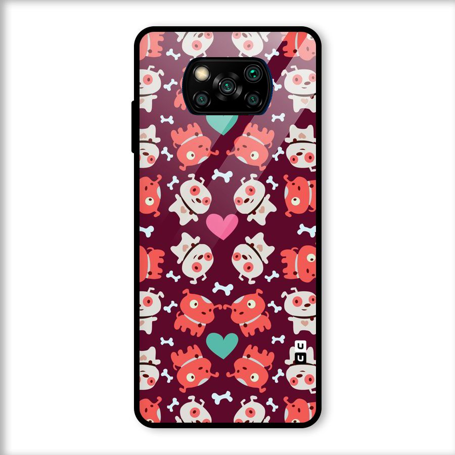 Cut Dog Design Glass Back Case for Poco X3