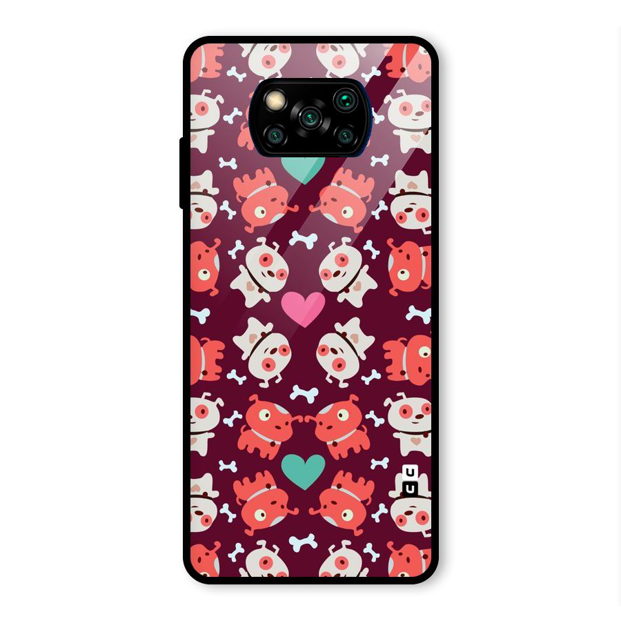 Cut Dog Design Glass Back Case for Poco X3 Pro