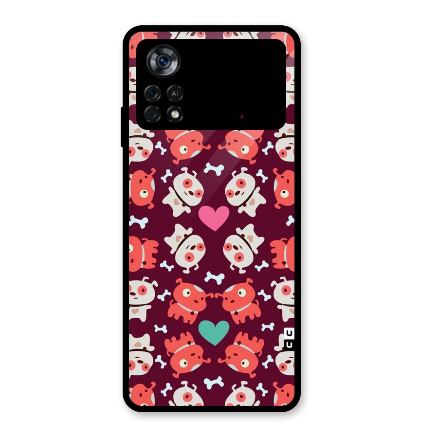 Cut Dog Design Glass Back Case for Poco X4 Pro 5G