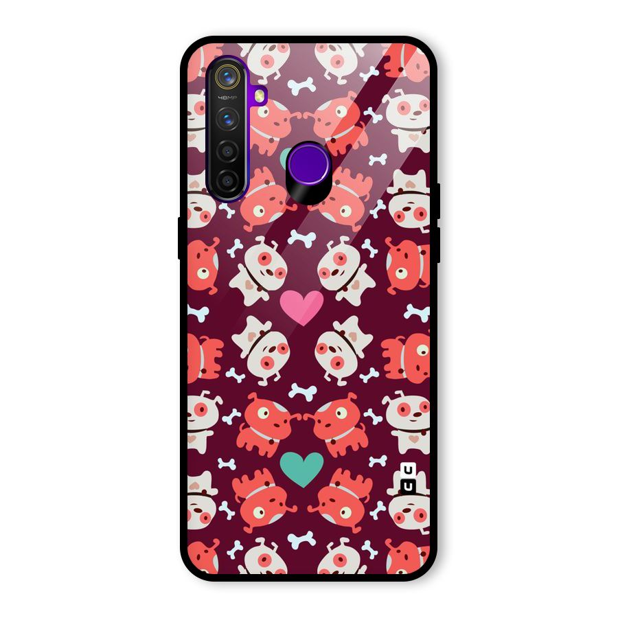 Cut Dog Design Glass Back Case for Realme 5 Pro