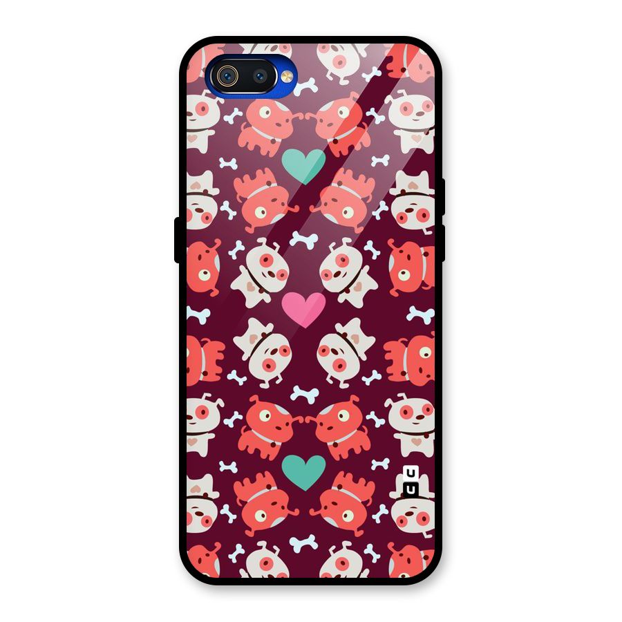 Cut Dog Design Glass Back Case for Realme C2