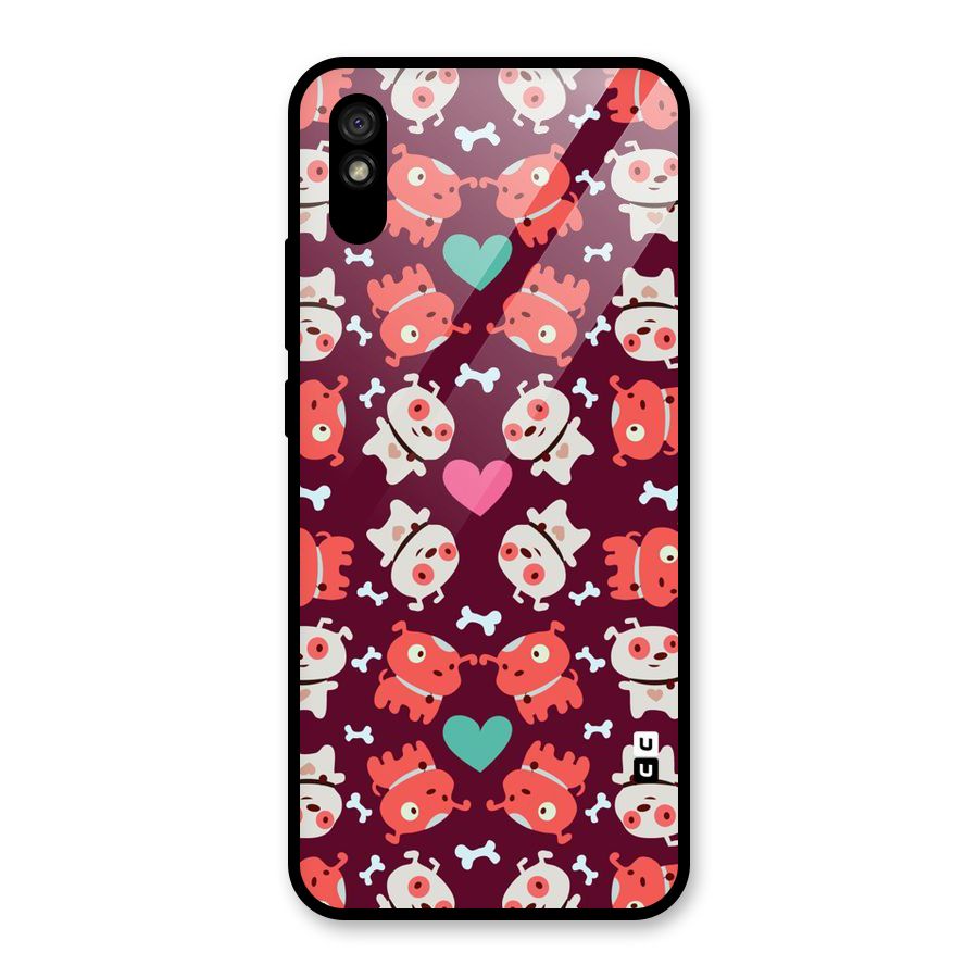 Cut Dog Design Glass Back Case for Redmi 9A