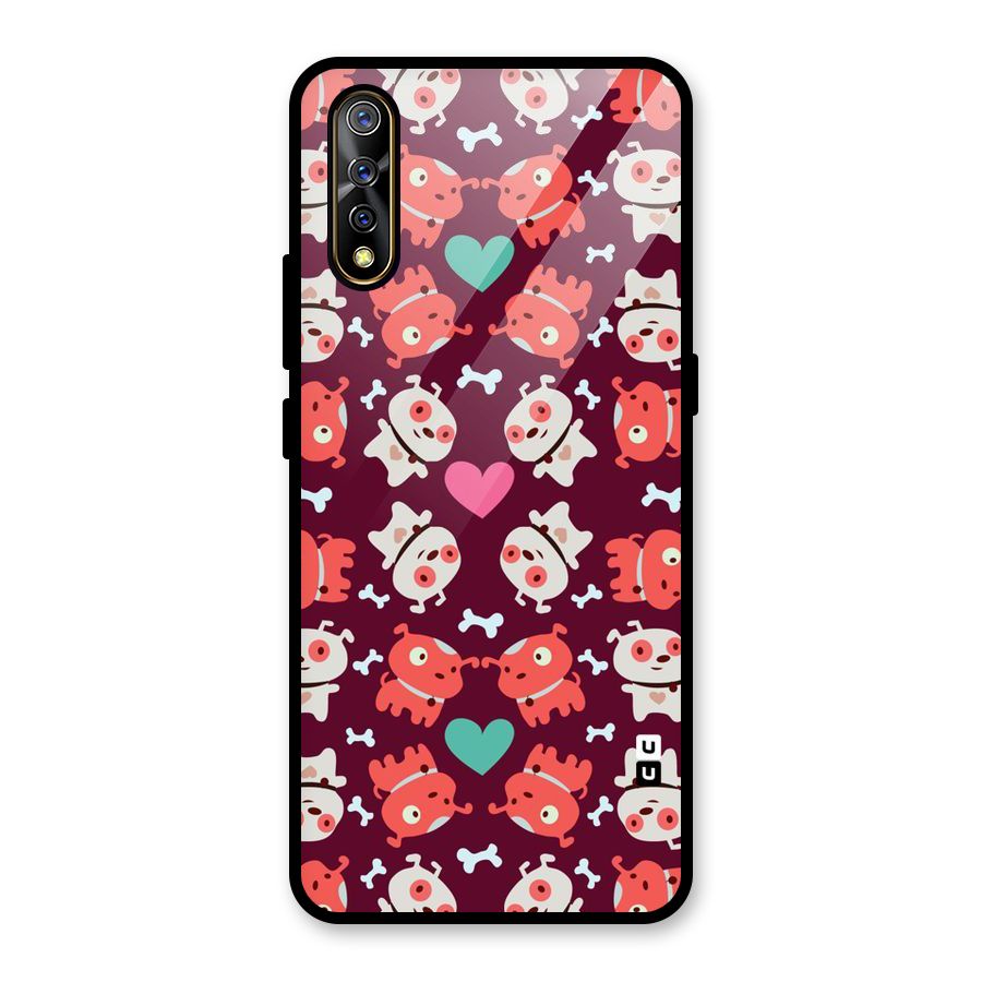 Cut Dog Design Glass Back Case for Vivo S1
