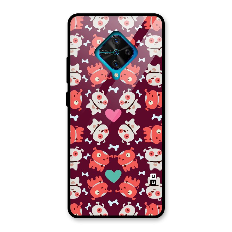 Cut Dog Design Glass Back Case for Vivo S1 Pro