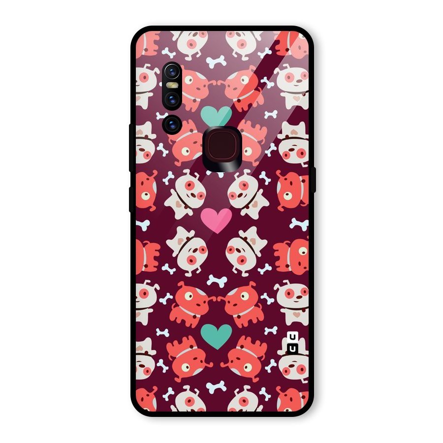Cut Dog Design Glass Back Case for Vivo V15