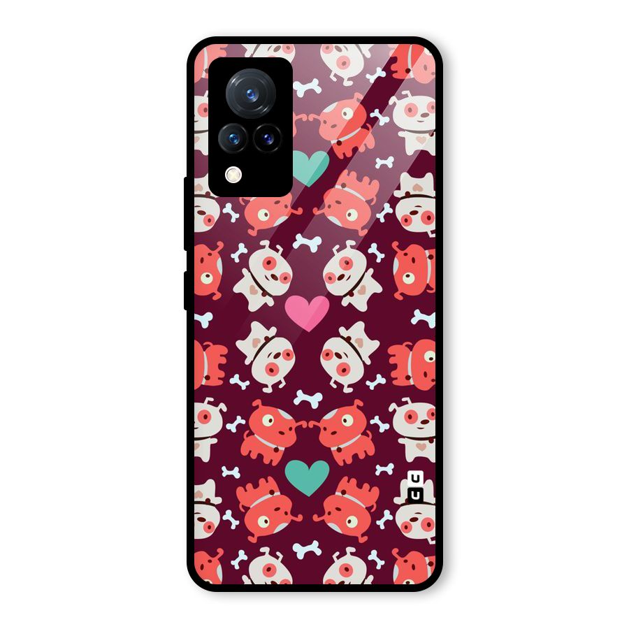 Cut Dog Design Glass Back Case for Vivo V21 5G
