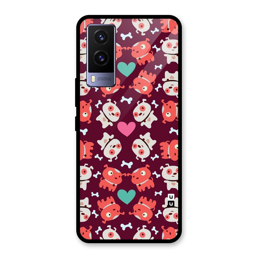 Cut Dog Design Glass Back Case for Vivo V21e 5G