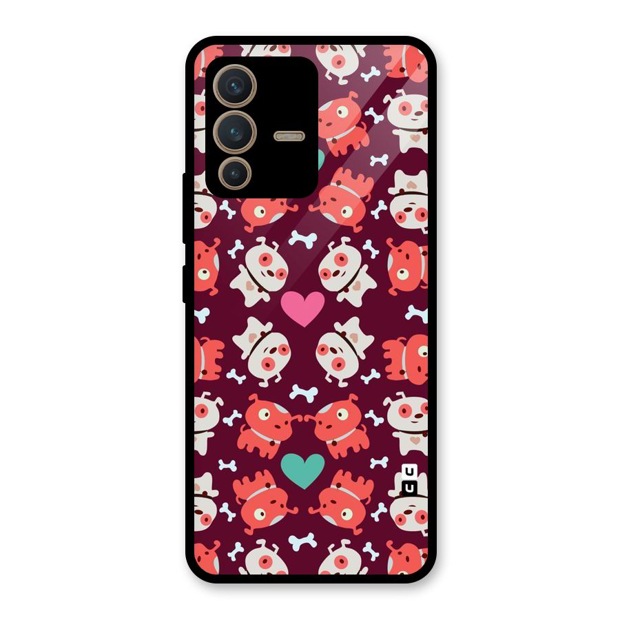 Cut Dog Design Glass Back Case for Vivo V23 5G