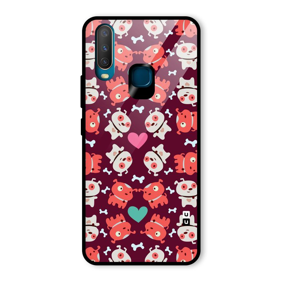 Cut Dog Design Glass Back Case for Vivo Y15