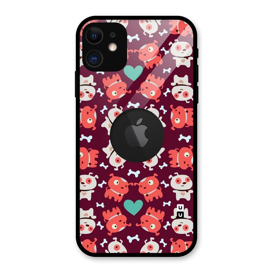 Cut Dog Design Glass Back Case for iPhone 11 Logo Cut