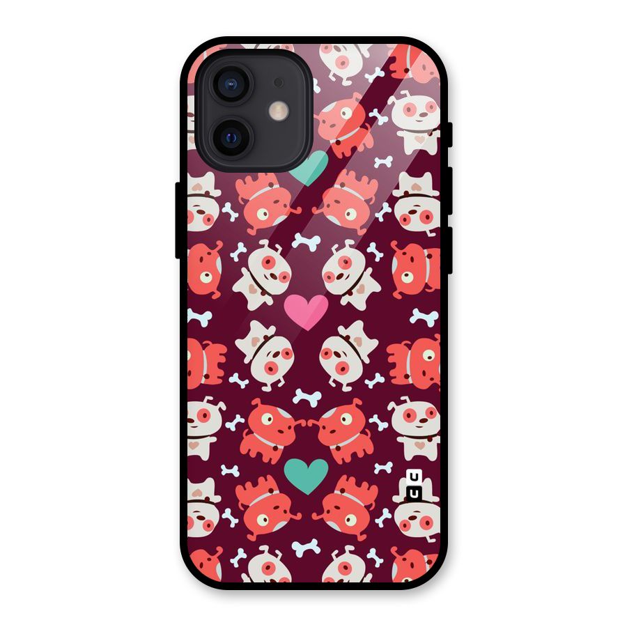 Cut Dog Design Glass Back Case for iPhone 12