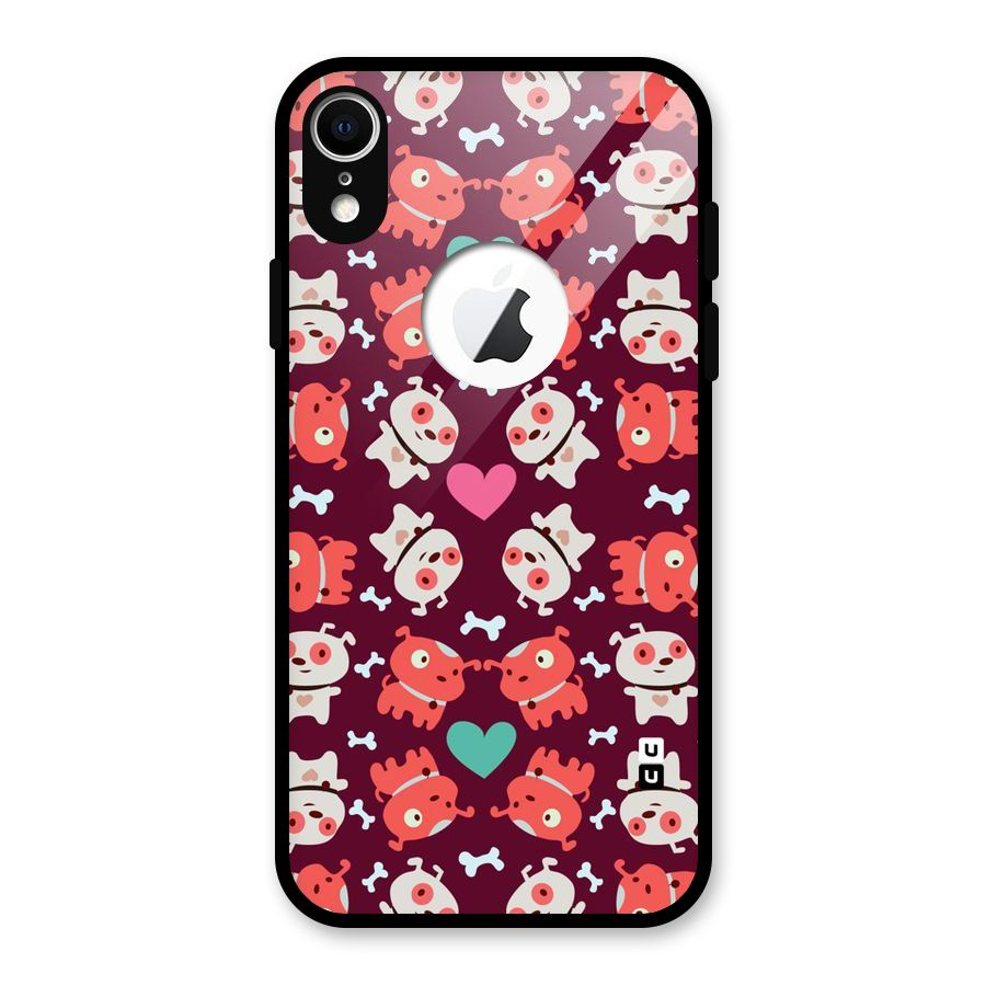 Cut Dog Design Glass Back Case for iPhone XR Logo Cut