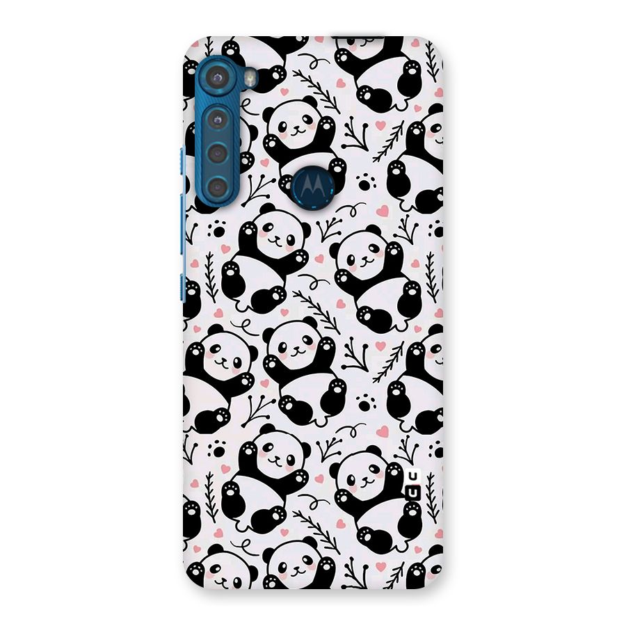 Cute Adorable Panda Pattern Back Case for Motorola One Fusion Plus