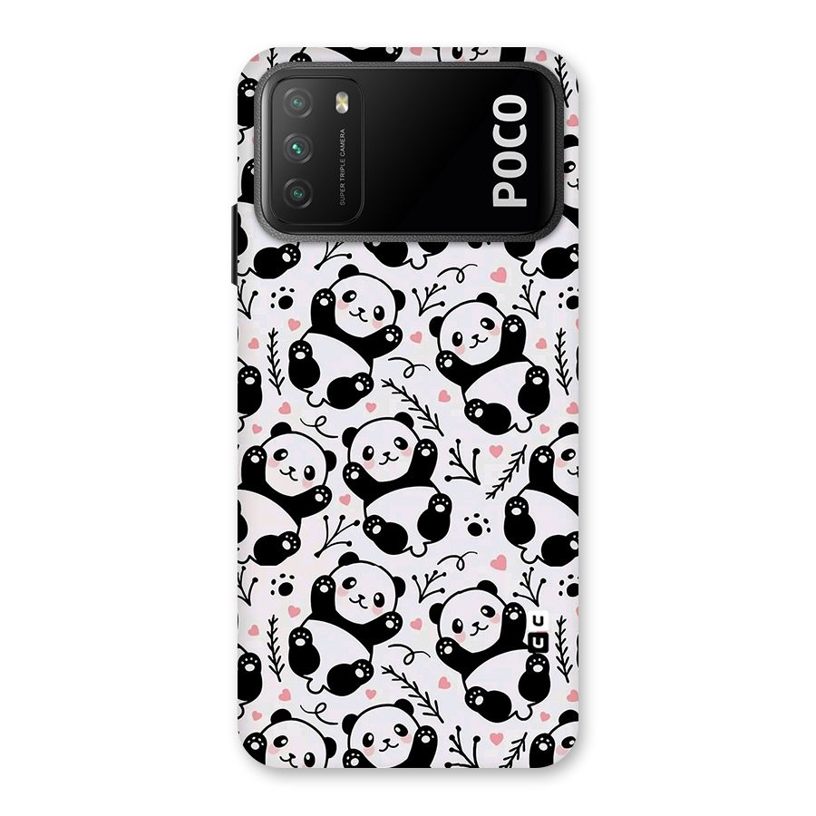 Cute Adorable Panda Pattern Back Case for Poco M3