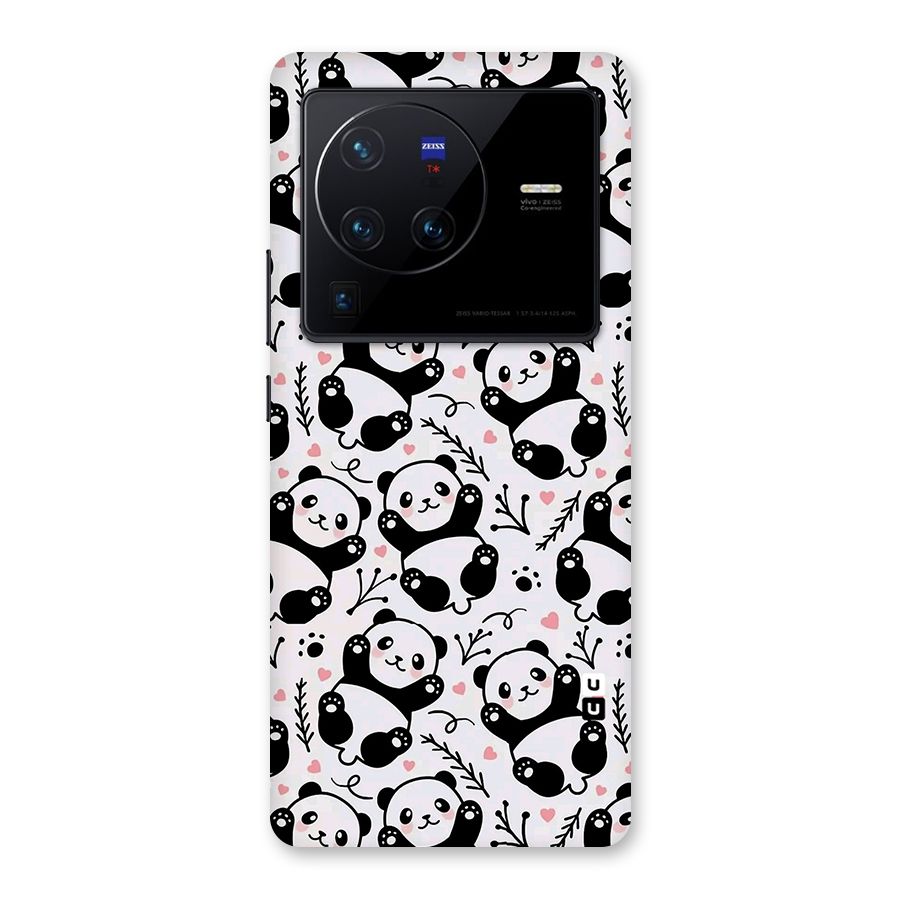Cute Adorable Panda Pattern Back Case for Vivo X80 Pro