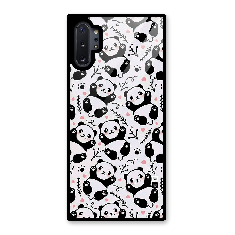 Cute Adorable Panda Pattern Glass Back Case for Galaxy Note 10 Plus