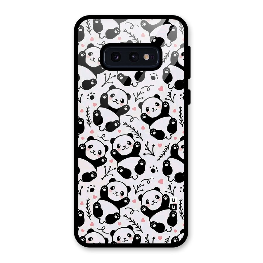 Cute Adorable Panda Pattern Glass Back Case for Galaxy S10e