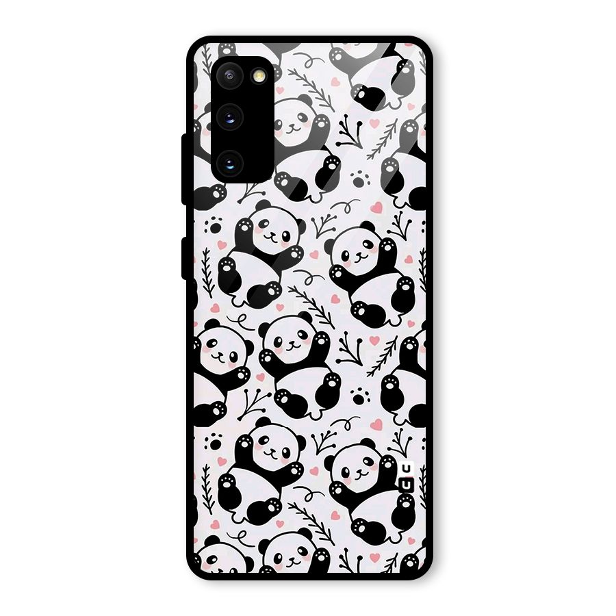 Cute Adorable Panda Pattern Glass Back Case for Galaxy S20 FE