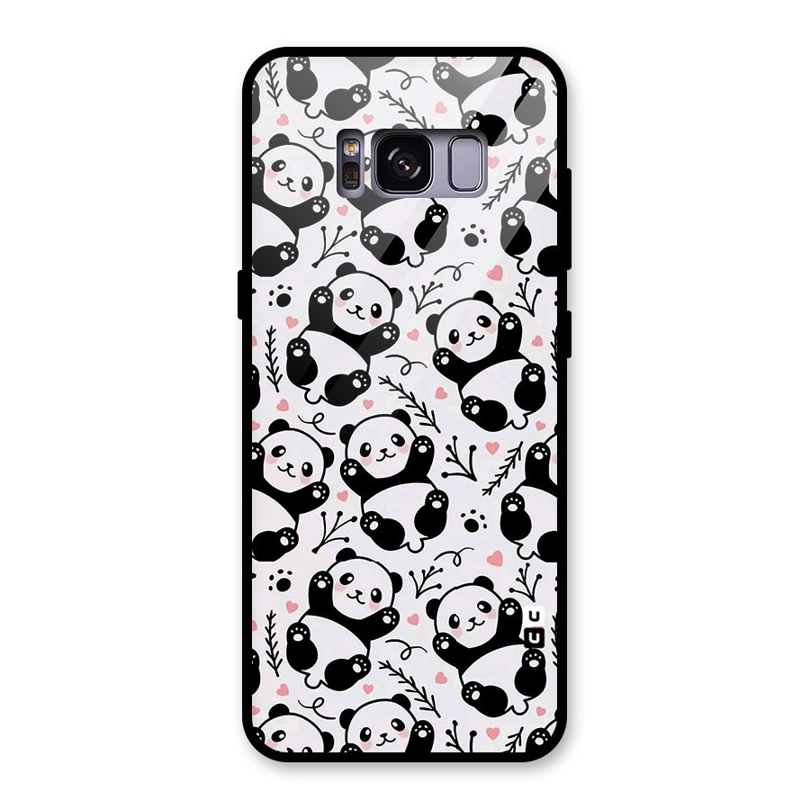 Cute Adorable Panda Pattern Glass Back Case for Galaxy S8