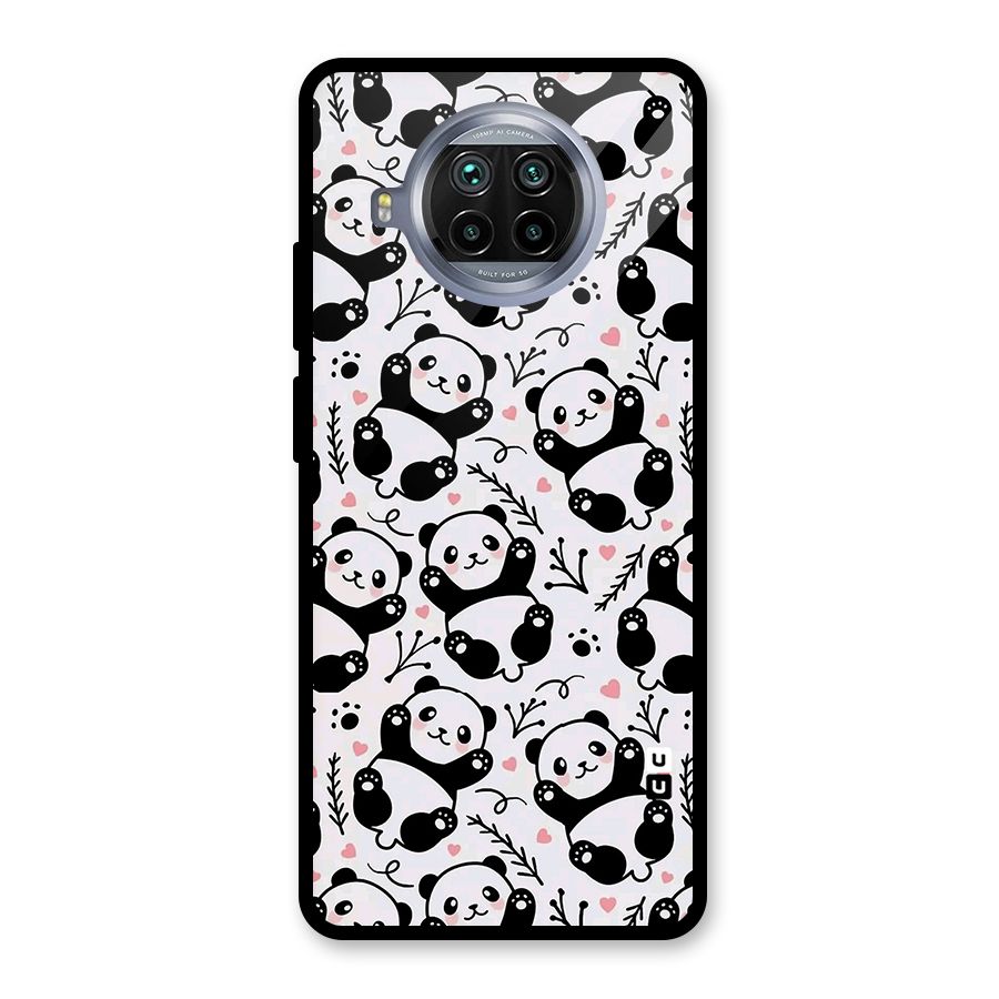 Cute Adorable Panda Pattern Glass Back Case for Mi 10i