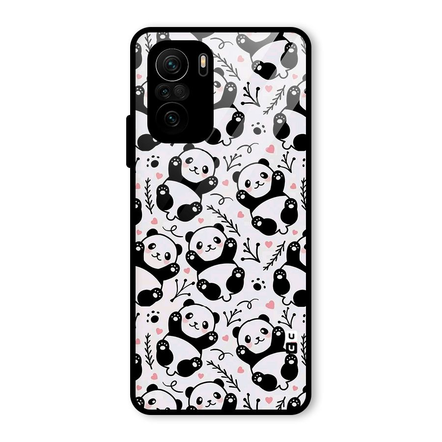 Cute Adorable Panda Pattern Glass Back Case for Mi 11x
