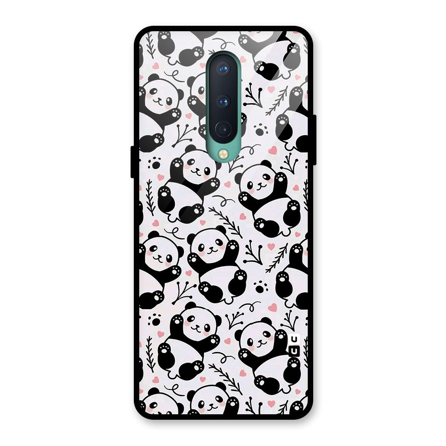 Cute Adorable Panda Pattern Glass Back Case for OnePlus 8