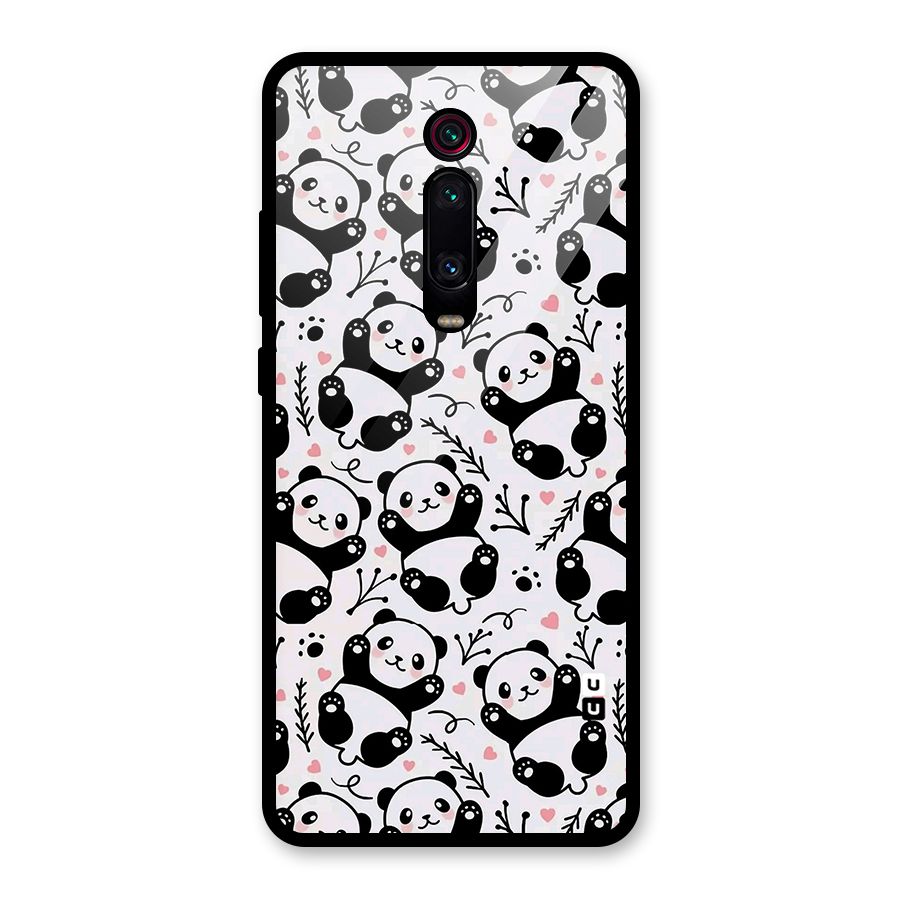 Cute Adorable Panda Pattern Glass Back Case for Redmi K20