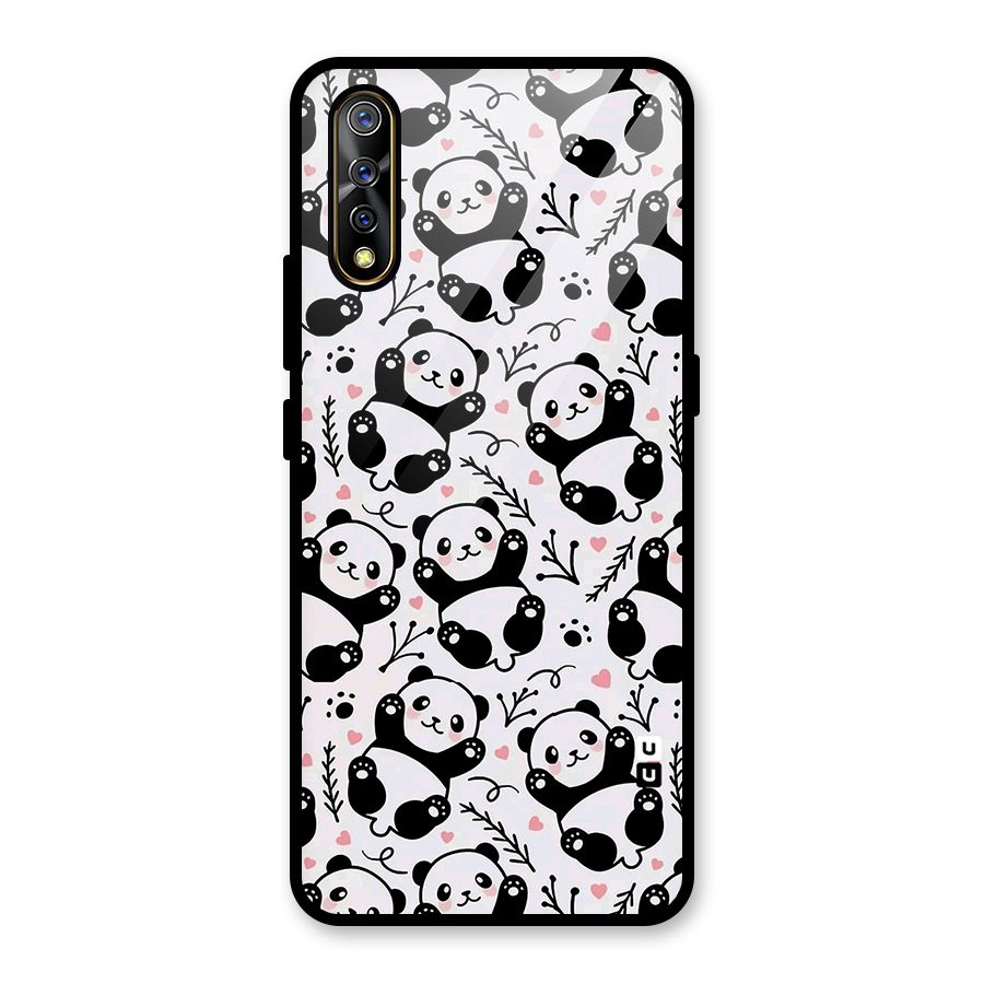 Cute Adorable Panda Pattern Glass Back Case for Vivo S1