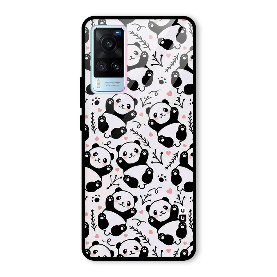 Cute Adorable Panda Pattern Glass Back Case for Vivo X60