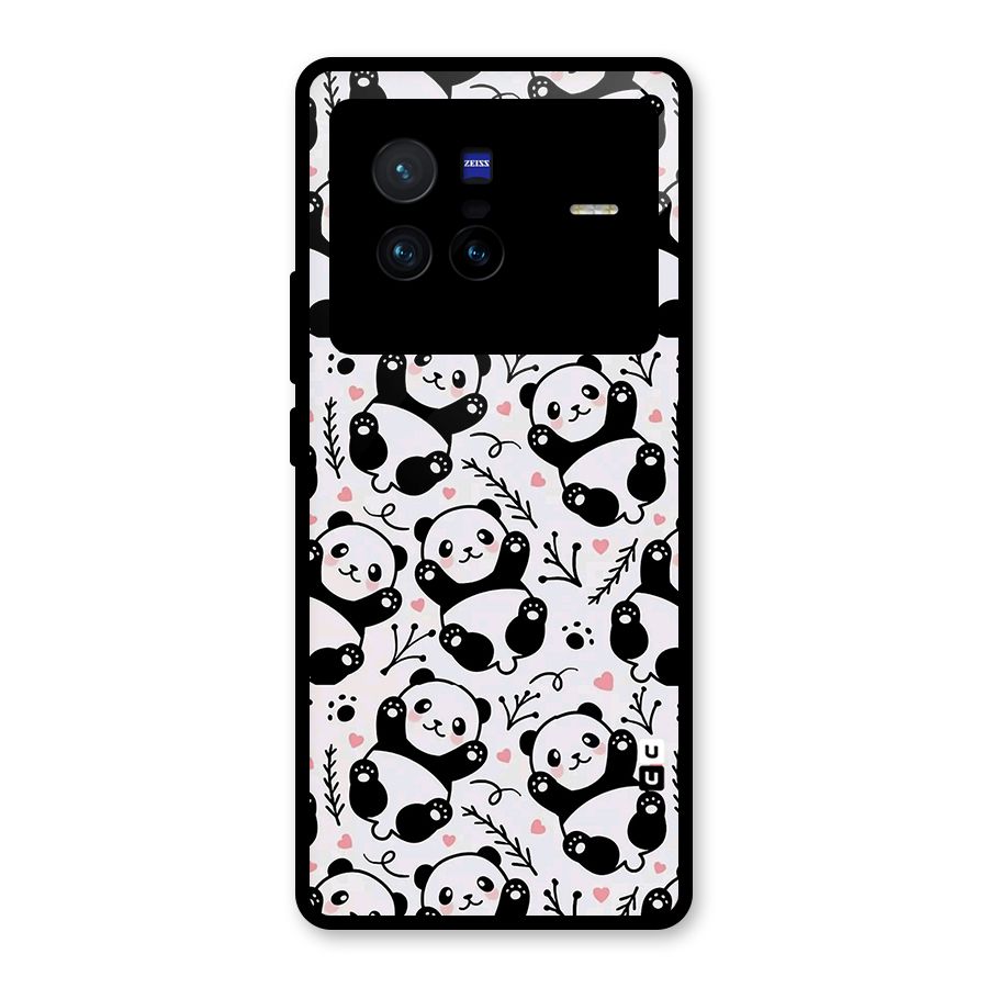 Cute Adorable Panda Pattern Glass Back Case for Vivo X80