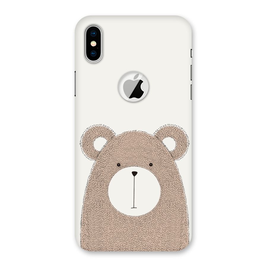Cute Bear Back Case for iPhone X Logo Cut