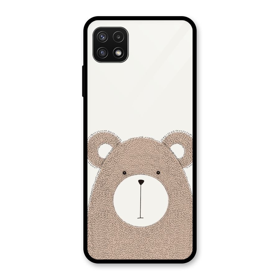 Cute Bear Glass Back Case for Galaxy A22 5G