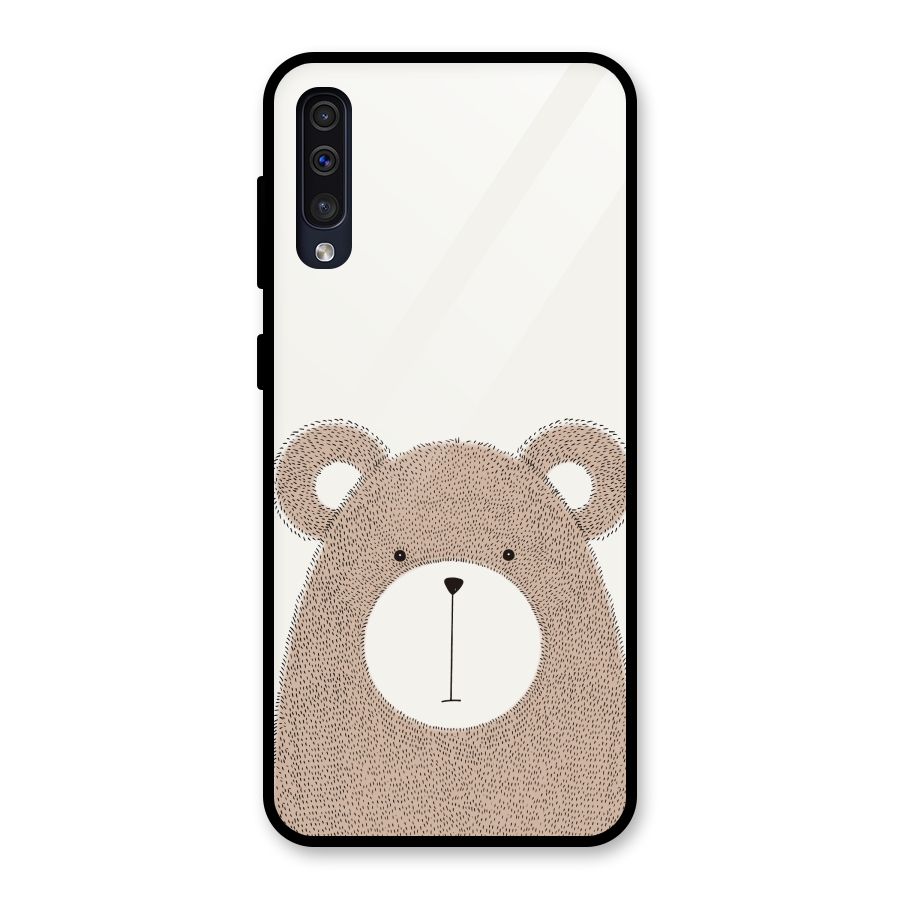 Cute Bear Glass Back Case for Galaxy A50s