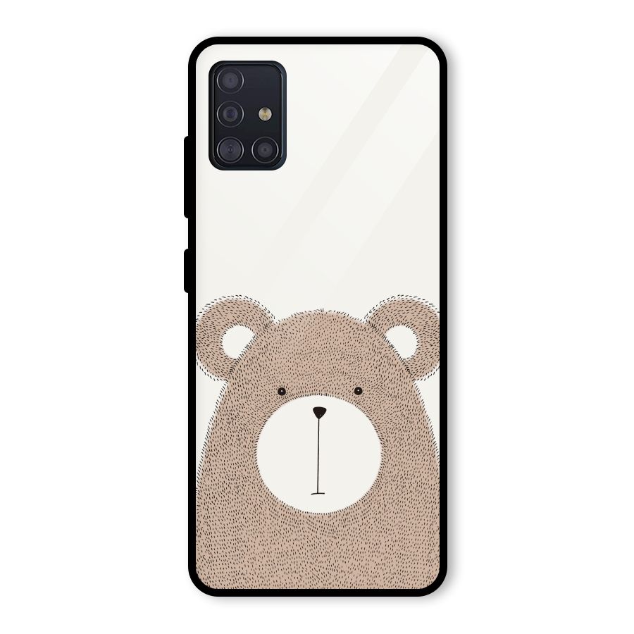 Cute Bear Glass Back Case for Galaxy A51