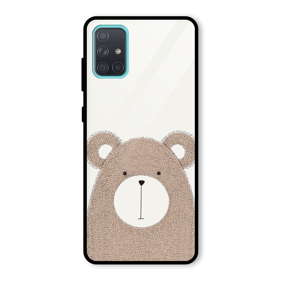 Cute Bear Glass Back Case for Galaxy A71