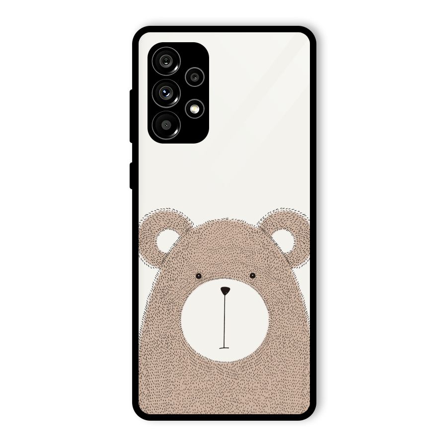 Cute Bear Glass Back Case for Galaxy A73 5G