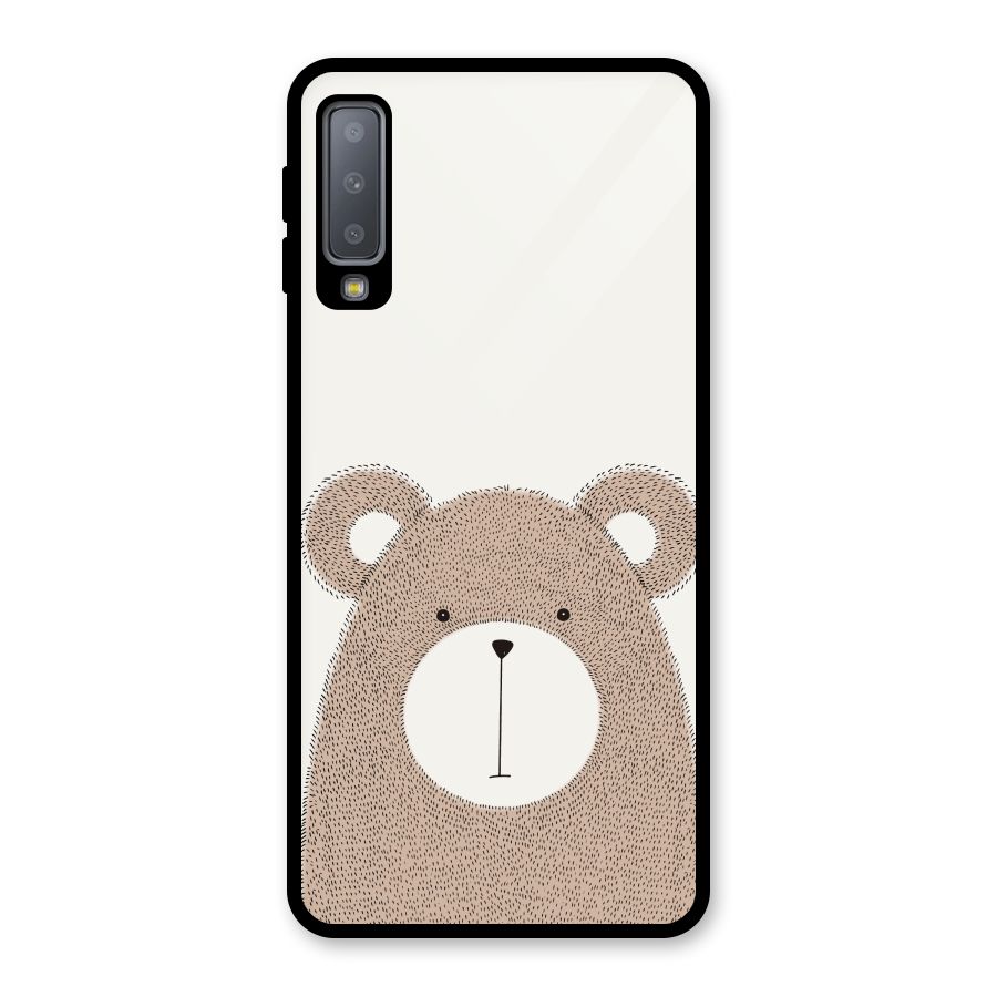 Cute Bear Glass Back Case for Galaxy A7 (2018)