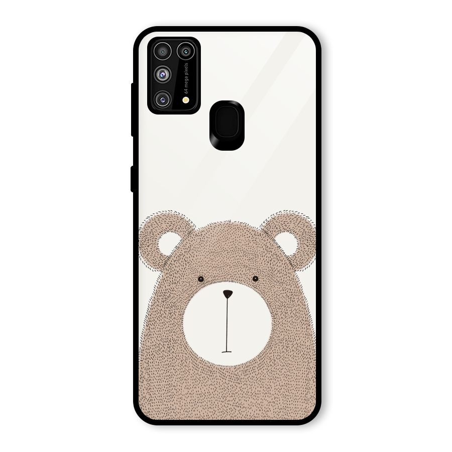 Cute Bear Glass Back Case for Galaxy F41
