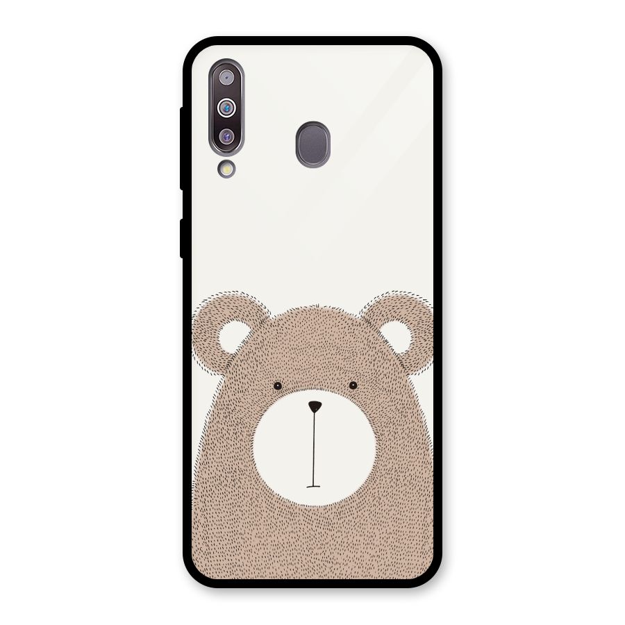 Cute Bear Glass Back Case for Galaxy M30
