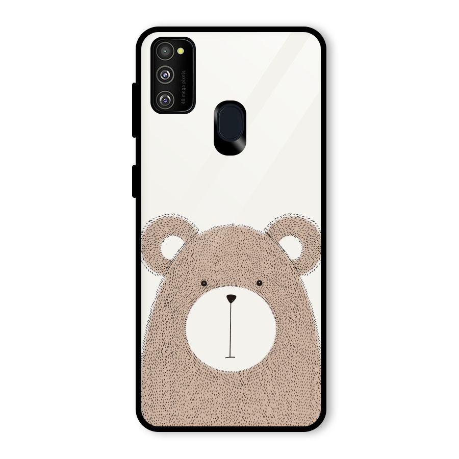 Cute Bear Glass Back Case for Galaxy M30s