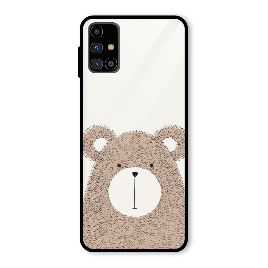Cute Bear Glass Back Case for Galaxy M31s